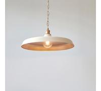 mayetta white metal pendant ceiling light in satin brass