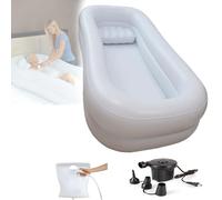 MAYFABD Medical Inflatable Bathtub Shower System Bedside Shower Kit Adults PVC Bathtub with Water Bag Portable Bathtub for the Elderly and Disabled or Injured Patient Bath in Bed,D