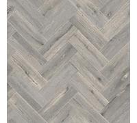Mayfair 109M Grey Wood Herringbone Effect Turbo Vinyl Flooring | - 2m x 1.5m (6ft6" x 4ft11")