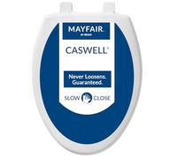 Mayfair 1880SLOW 000 Caswell Toilet Seat Will Slowly Close and Never Loosen, White, Elongated