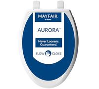Mayfair 1887SLOW 000 Affinity Slow Close Removable Toilet Seat That Will Never Loosen, Providing The Perfect Fit, White, 1 Pack-Elongated
