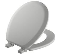 Mayfair 41EC 162 Molded Wood Toilet Seat with Lift-Off Hinges, Round, Silver