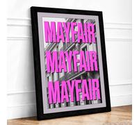Mayfair Bold Typography Framed Wall Art Print A3 Black | Ready to Hang, Premium Gi Paper, Fade-Resistant Inks, Securely Packaged, UK Made