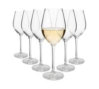 Argon Tableware Mayfair Crystal White Wine Glasses 350ml - Pack of 6, Lead-Free Crystal Wine Glass Set, Tulip Bowl Design, Durable Pulled Stem, Gift Boxed Glassware for Home & Bar