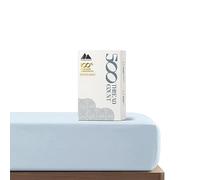 Mayfair Linen 100% Cotton Fitted Sheet King Size - 500 Thread Count Fitted Sheet King Cotton Only, Luxuriously Soft, Cooling 16" Deep Pocket Sateen Weave Bottom, Luxury Hotel Quality - Light Blue