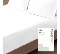 Mayfair Linen 100% Egyptian Cotton California King Fitted Sheet Only - Luxury 600 Series Voyage Collection 16" Deep Pocket Cal King Fitted Sheet (White), Soft Cooling Sateen Weave Hotel Bottom Sheets