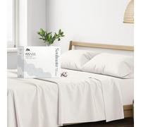 Mayfair Linen 100% Egyptian Cotton California King Sheet Set - Luxury 500 Series Soulmate Collection Cotton Sheets Cal King Size 4 PC Set (Beige - Stripe), Soft, Cooling 16" Deep Pocket Hotel Sheets