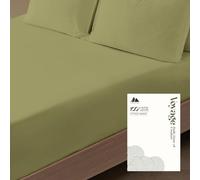 Mayfair Linen 100% Egyptian Cotton Fitted Sheet Twin Size - Luxury 600 Series Voyage Collection 16" Deep Pocket Twin Fitted Sheet Only (Sage Green), Soft, Cooling Fully Elasticized Hotel Bottom Sheets