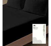 Mayfair Linen 100% Egyptian Cotton Fitted Sheet Twin Size - Luxury 600 Series Voyage Collection 16" Deep Pocket Twin Fitted Sheet Only (Black), Soft, Cooling Fully Elasticized Hotel Bottom Sheets