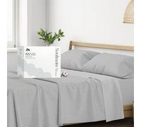 Mayfair Linen 100% Egyptian Cotton Full Sheet Set - Luxury 500 Series Soulmate Collection Cotton Sheets Full Size (4 PC, Silver - Stripe), Soft, Cooling Sateen Weave 16" Deep Pocket Hotel Sheet