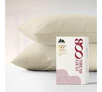MAYFAIR LINEN 100% Egyptian Cotton Pillow Cases King - 800 Thread Count Pillow Cases King Size Set of 2, Cooling & Breathable Extra Long Staple Sateen Weave Cotton Pillow Covers for Bed - Sand