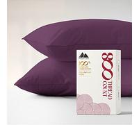 MAYFAIR LINEN 100% Egyptian Cotton Pillow Cases King - 800 Thread Count Pillow Cases King Size Set of 2, Cooling & Breathable Extra Long Staple Sateen Weave Cotton Pillow Covers for Bed - Plum
