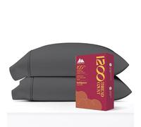 Mayfair Linen 100% Egyptian Cotton Pillow Cases King Size Set of 2 - Luxury 1200 Thread Count Sateen Weave Dark Grey Pillow Cases, Silky Soft 5 Star Hotel-Quality Pillowcases, Fits King Size Pillows