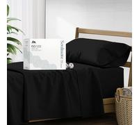 Mayfair Linen Hotel Collection Egyptian Cotton 500 Thread Count 4 Piece Sheet Set (1 Flat Sheet 1 Fitted Sheet And 2 Pillow Cases) TwinXL Black