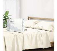 Mayfair Linen Sheets 100% Egyptian Cotton Queen Size - Luxury 500 Series Queen Sheet Set (4 PC, Ivory), Silky Soft, Cooling 16" Deep Pocket Hotel Quality Bed Sheet - Soulmate Collection