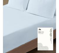 Mayfair Linen Twin XL Fitted Sheet Only - 100% Egyptian Cotton 600 Series Voyage Collection Deep Pocket Fitted Sheet Twin XL Size (Light Blue), Soft, Cooling Sateen Elastic College Dorm Bottom Sheets
