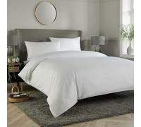 Mayfair Satin Stripe Duvet Covers Double Soft Microfibre Satin Striped Duvet Cover and Pillow Cases Set Reversible Comforter Satin Bedding Quilt Cover Sets (White)