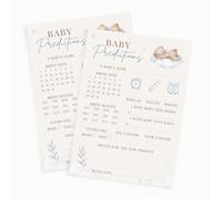 Mayfaire Lane Baby Shower Prediction Cards Blue Teddy Bear Keepsake Boy, 30 | We Can Bearly Wait theme; A6 105 x 148 mm; 300 gsm uncoated card; 30 cards included, Blue and cream theme