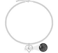Mayfaith Elegant Stylish 100 Languages I Love You Projection Heart Pendant Necklace, Adjustable Cubic Zirconia Tennis Necklace for Women, Perfect Birthday Valentine's Day Jewelry Gift for Her Y4508