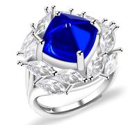 Mayfaith European and American Fashion Hollowed Out Mesh Pyramid Women's Ring, Adjustable Red/blue/green Cubic Zirconia Ring, The Best Gift for Engagement and Parties Y4252, Glass, Cubic Zirconia