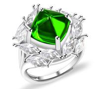 Mayfaith European and American Fashion Hollowed Out Mesh Pyramid Women's Ring, Adjustable Red/blue/green Cubic Zirconia Ring, The Best Gift for Engagement and Parties Y4252, Glass, Cubic Zirconia
