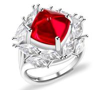Mayfaith European and American Fashion Hollowed Out Mesh Pyramid Women's Ring, Adjustable Red/blue/green Cubic Zirconia Ring, The Best Gift for Engagement and Parties Y4252, Glass, Cubic Zirconia
