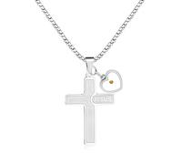 Mayfaith European and American Hip-hop Style Titanium Steel Cross Necklace, Paired with Different Mustard Seed Men's Necklaces, Gifts for Husbands, Boyfriends, Fathers, and Brothers, One Size