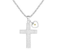 Mayfaith European and American Hip-hop Style Titanium Steel Cross Necklace, Paired with Different Mustard Seed Men's Necklaces, Gifts for Husbands, Boyfriends, Fathers, and Brothers, One Size