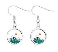 Mayfaith Fashion and Comfortable Religious Belief Drop Earrings Jewelry for Women, Exquisite Ladies Charm Stainless Steel Mountain Mustard Seed Pendant Earrings, Gift for Sisters Mother Friends YA4997