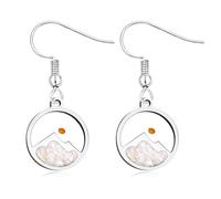 Mayfaith Fashion and Comfortable Religious Belief Drop Earrings Jewelry for Women, Exquisite Ladies Charm Stainless Steel Mountain Mustard Seed Pendant Earrings, Gift for Sisters Mother Friends YA4997