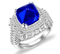 Mayfaith Fashion Versatile Zircon Sugar Tower Ring, Women's Colored Zircon Open Ring, The Best Gift for Family and Friend on Valentine's Day and New YearY4242, Glass, Cubic Zirconia