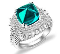 Mayfaith Fashion Versatile Zircon Sugar Tower Ring, Women's Colored Zircon Open Ring, The Best Gift for Family and Friend on Valentine's Day and New YearY4242, Glass, Cubic Zirconia