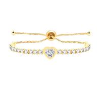 Mayfaith Fresh and Simple Sliding Adjustable Tennis Zircon Bracelet, Versatile and Fashionable Women's Love Zircon Bracelet, The Best Gift for Birthdays and Parties, Adjustable, Brass, Cubic Zirconia
