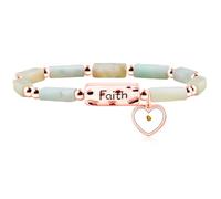 Mayfaith Heart Mustard Seed Charm Elastic Cord Strand Bracelet for Christian, Religious Rectangular Bar Stone Beaded Faith Bracelet for Women YA4856, One Size, Stone, Cubic Zirconia