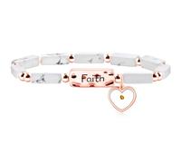 Mayfaith Heart Mustard Seed Charm Elastic Cord Strand Bracelet for Christian, Religious Rectangular Bar Stone Beaded Faith Bracelet for Women YA4856, One Size, Stone, Cubic Zirconia