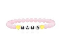 Mayfaith Inspirational POWER/MAMA/LOVE/BELIEVE Bracelet, 6mm White/pink/Candy Color Natural Stone Stretch Motivational Uplifting Jewelry Gift for Men Women, Adjustable, Stone, no gemstone