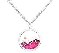 Mayfaith Luminous Glow Mountain and Mustard Seed Pendant Necklace | Hyposensitization Inspirational Christian Glow Jewelry for Women Hope Faith Moves Mountains YA5070, adjustable, Stainless Steel, No