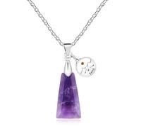 Mayfaith Round Mountain Mustard Seed Charm Adjustment Necklace, Christian Religious Trapezoidal Stone Belief Necklace, Gift for Thanksgiving Mother's Day Christmas YA4814, Adjustable, Stainless Steel