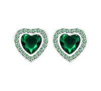 Mayfaith Sparkling Love Heart Crystal Jewelry Hypoallergenic Earrings, Elegant Bridal Cubic Zirconia Earrings with Low Sensitivity, Gift for New Year, Valentine's Day, Party YA4135, One Size, Brass