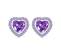 Mayfaith Sparkling Love Heart Crystal Jewelry Hypoallergenic Earrings, Elegant Bridal Cubic Zirconia Earrings with Low Sensitivity, Gift for New Year, Valentine's Day, Party YA4135, One Size, Brass
