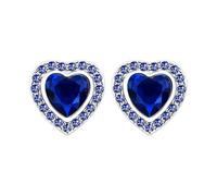 Mayfaith Sparkling Love Heart Crystal Jewelry Hypoallergenic Earrings, Elegant Bridal Cubic Zirconia Earrings with Low Sensitivity, Gift for New Year, Valentine's Day, Party YA4135, One Size, Brass