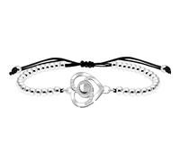 Mayfaith Stainless Steel Beaded Beaded Projection Bracelet 4 Kinds of Fashion Hearts Charm 100 Languages I Love You Jewelry for Mom Wife Lover Valentine's Day Birthday Gift, adjustable, Stainless