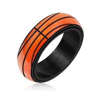 Mayfaith Unique Design 8mm Band Basketball Theme Jewelry, Exquisite Stainless Steel Anxiety Relieving Resistant Sports Ring, Gifts for Birthday, Party, Valentine's Day Gift YA5036, One Size, Stainless