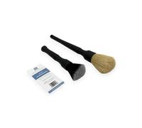 Mayfield Boars Hair Detailing Brush Set x2 - 1x Natural Boars Hair for Deep Clean, Alloy Wheels, Engine Bay, 1x Ultra Soft for Gloss Plastics, Screens, Chemical Resistant, Metal Free, Car