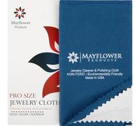 Mayflower Polishing Cloth for Silver, Gold, Platinum USA Made. Pure Cotton Pro Size Cleaning Cloth That Shines Like New Jewelry Watches Engagement Rings Silverware Coins Diamonds Musical Instruments