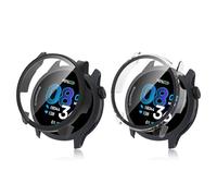 Mayfun Pack of 2 Screen Protector Case for Coros Pace 4 Protective Case, All-Round Case with Protective Film, TPU Full Protection Cover, Anti-Scratch Case Screen Protector - Transparent + Black