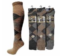 MayHa 6 Pairs Men's Long Knee High Argyle Lambs Wool Socks | Breathable Comfortable Warmth Lambs Wool Argyle Fancy Socks | Prefect for Hiking, Hunting, Skiing & Many Others