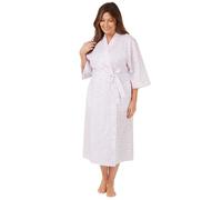 MayHa Ladies Swirl Leaf Dressing Cotton Gown | Luxury Look with Detachable Belt | Soft Polycotton Blend Material & Machine Washable Comfort