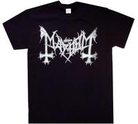 Mayhem Distressed Logo Shirt S-XXL Black Metal T-Shirt Band Tshirt New