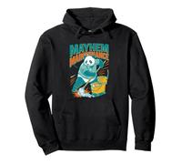 Mayhem Maintenance Panda Janitor Linocut Funny Animal Pullover Hoodie